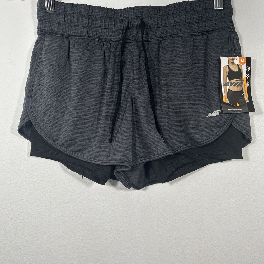 Avia Shorts Womens Medium Charcoal Running Activewear